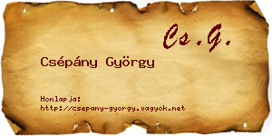 Csépány György névjegykártya